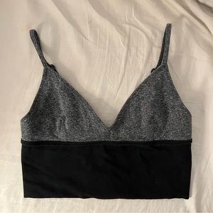 Madewell Longline Bralette in Gray and Black XS